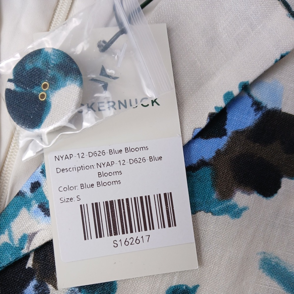 Tuckernuck Hadley Dress Small S Linen Floral Maxi Midi Budding Bluebell Button - Picture 14 of 16